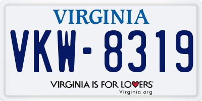 VA license plate VKW8319