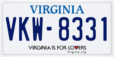 VA license plate VKW8331