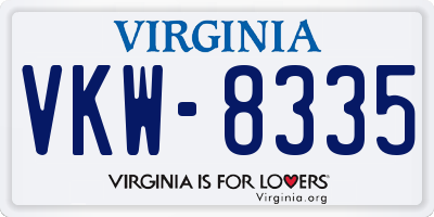 VA license plate VKW8335