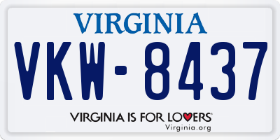 VA license plate VKW8437