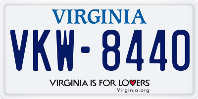 VA license plate VKW8440