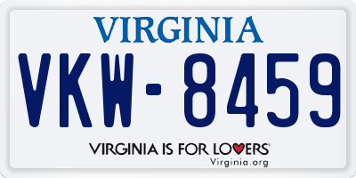 VA license plate VKW8459