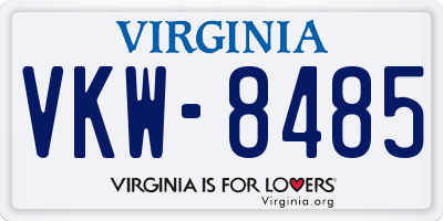 VA license plate VKW8485