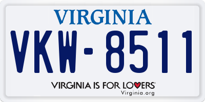 VA license plate VKW8511