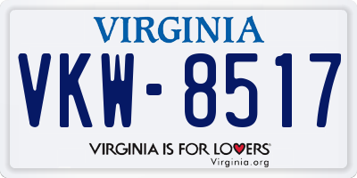 VA license plate VKW8517