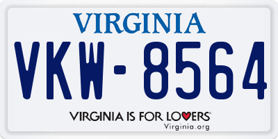 VA license plate VKW8564