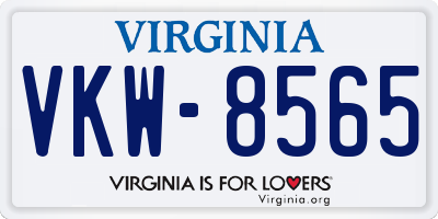 VA license plate VKW8565