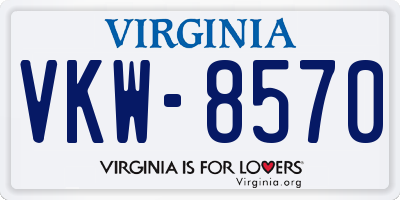 VA license plate VKW8570