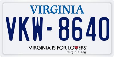 VA license plate VKW8640