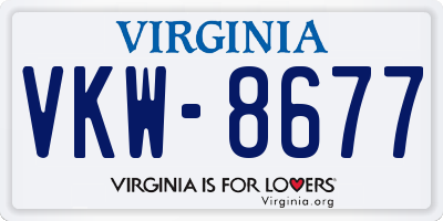 VA license plate VKW8677