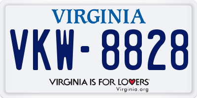 VA license plate VKW8828