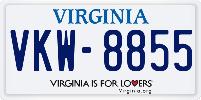 VA license plate VKW8855