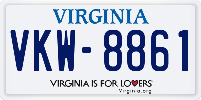 VA license plate VKW8861