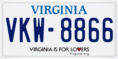 VA license plate VKW8866