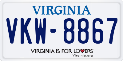 VA license plate VKW8867