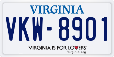 VA license plate VKW8901