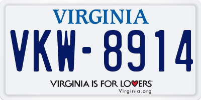 VA license plate VKW8914