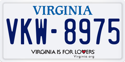 VA license plate VKW8975