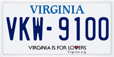 VA license plate VKW9100