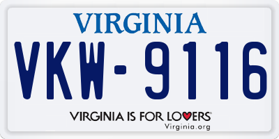 VA license plate VKW9116