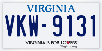VA license plate VKW9131
