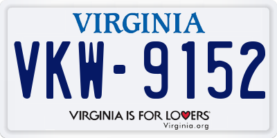 VA license plate VKW9152