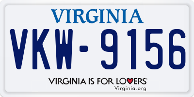 VA license plate VKW9156