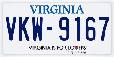 VA license plate VKW9167