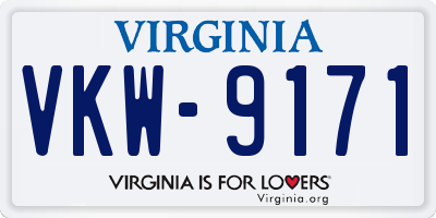 VA license plate VKW9171