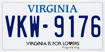 VA license plate VKW9176