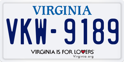VA license plate VKW9189