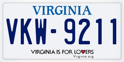 VA license plate VKW9211