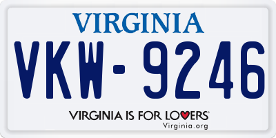 VA license plate VKW9246