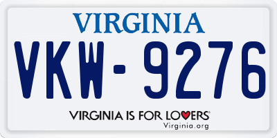 VA license plate VKW9276