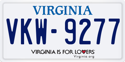 VA license plate VKW9277