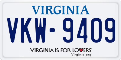 VA license plate VKW9409