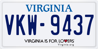 VA license plate VKW9437