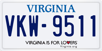 VA license plate VKW9511