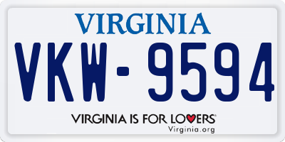 VA license plate VKW9594