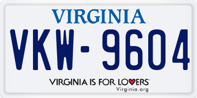 VA license plate VKW9604