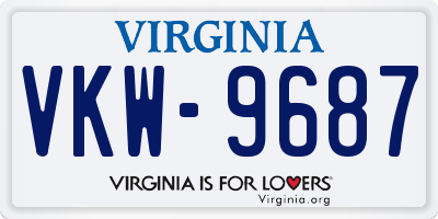 VA license plate VKW9687
