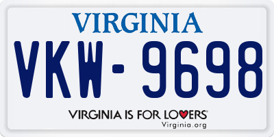 VA license plate VKW9698