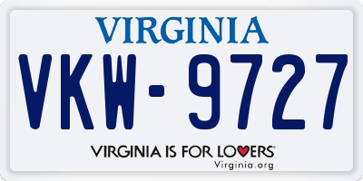 VA license plate VKW9727