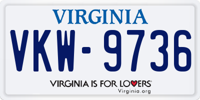 VA license plate VKW9736