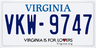 VA license plate VKW9747