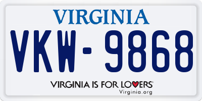 VA license plate VKW9868