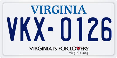VA license plate VKX0126