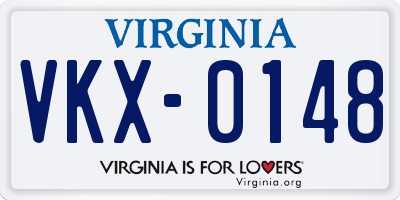 VA license plate VKX0148
