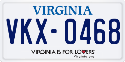 VA license plate VKX0468