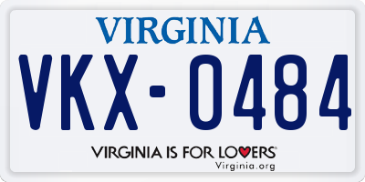 VA license plate VKX0484